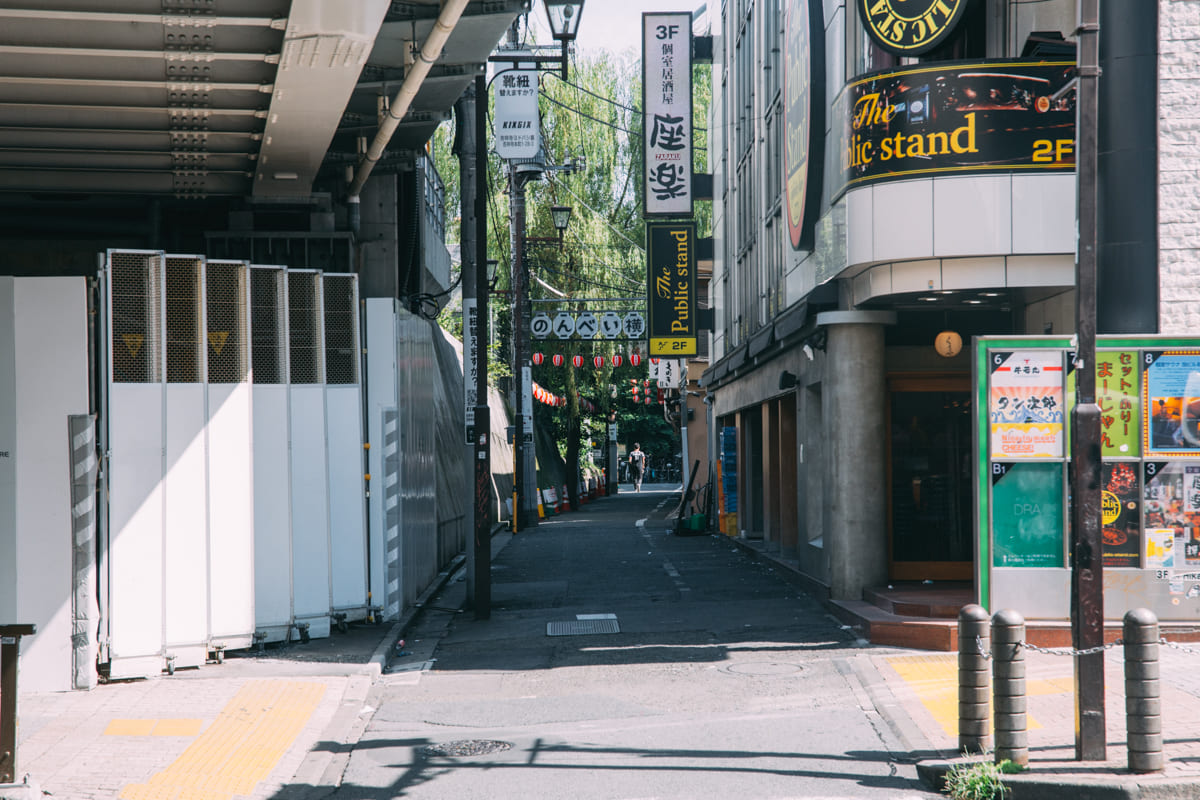 JR渋谷駅の線路脇にあるのんべい横丁